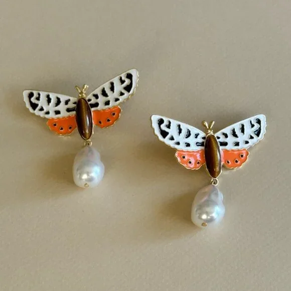 Butterfly Drop Earrings N1652 - Picture 2 of 4